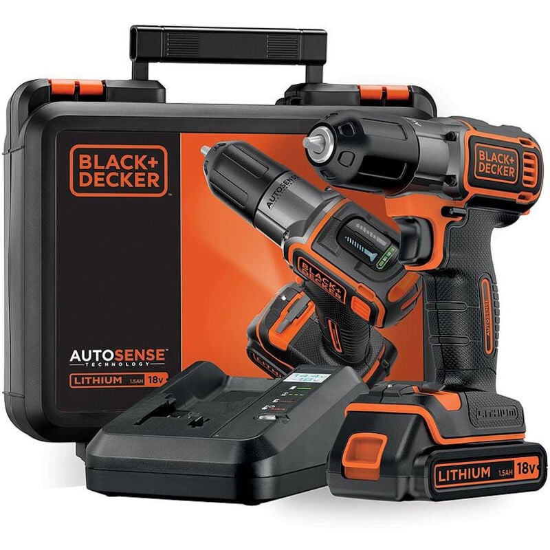 foto del prodotto black decker trapano avvitatore a batteria black decker asd18k qw 16 28 nm con 1 batteria 18v 1,5ah in scatola
