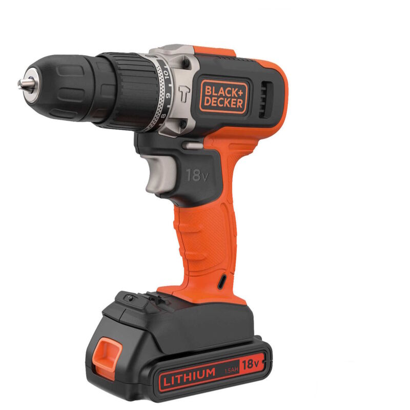 foto del prodotto black decker trapano avvitatore b d a batteria al litio 18v 1,5ah mod bcd003c1