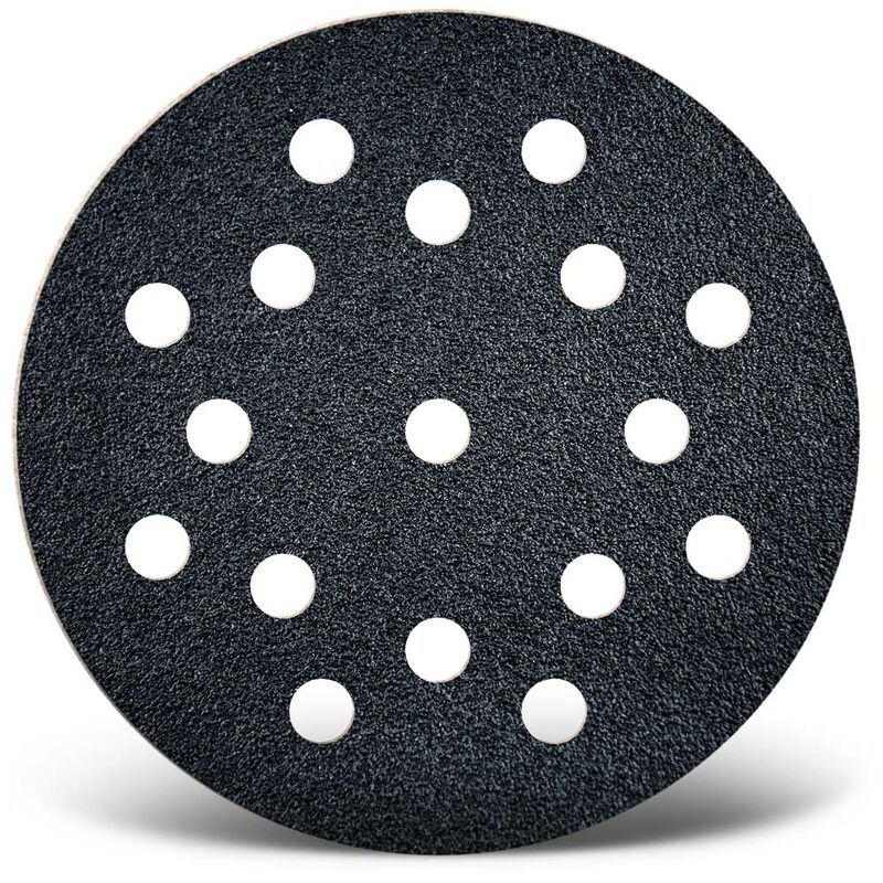 foto del prodotto black dischi abrasivi velcrati, 125 mm, 17 fori, p. levigatrici rotorbitali, carburo di silicio 50 pz. g600 menzer