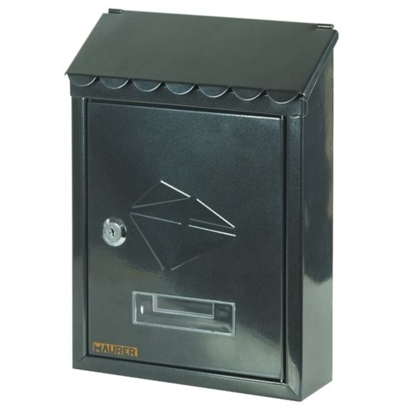 foto del prodotto black painted steel letterbox with roof maurer