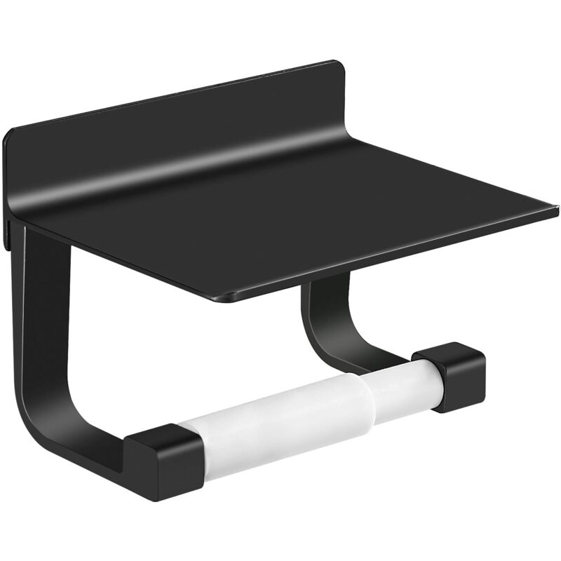 foto del prodotto black toilet roll holder toilet paper holder no drilling accessories wall mounted matte finish black