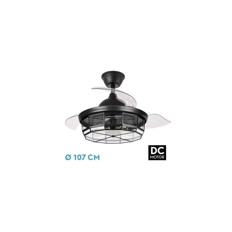 foto del prodotto black tornado dc fan 5xe27 107d 3 pale orientabili 6 velocit con telecomando e timer