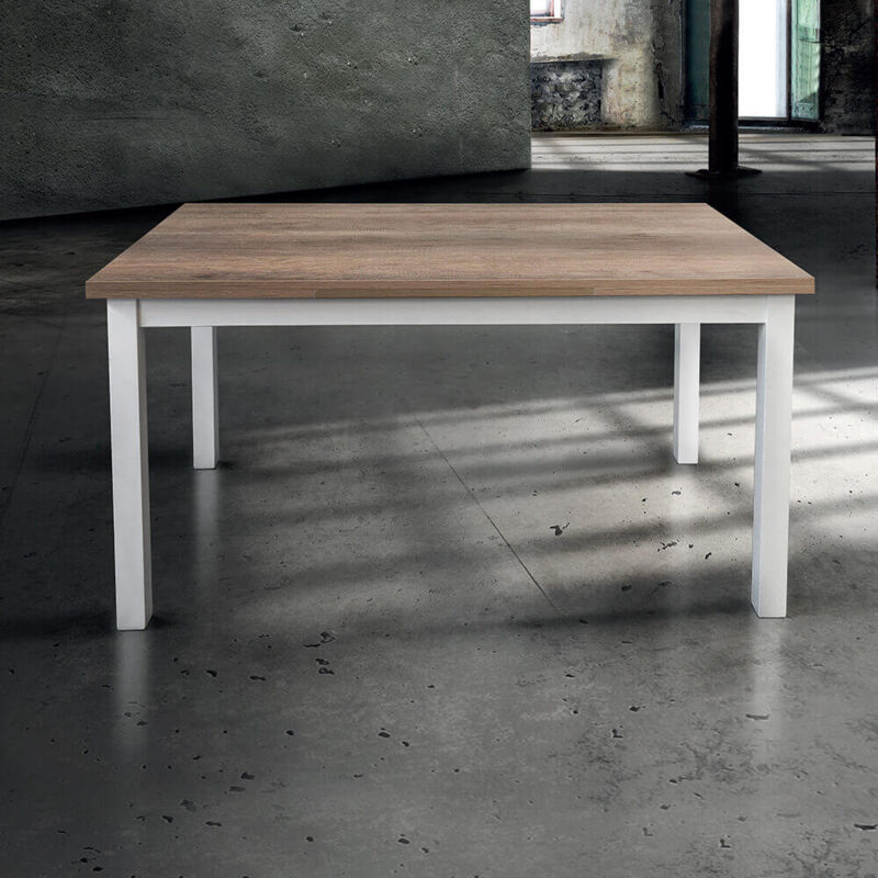 foto del prodotto blake tavolo da pranzo moderno allungabile in acciaio e legno da 110 x70