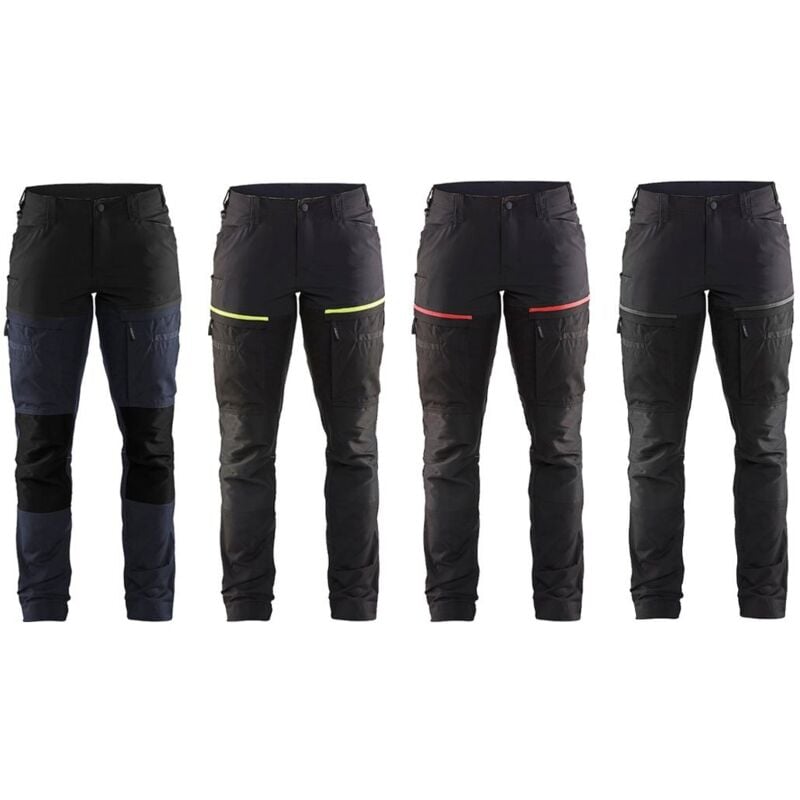 foto del prodotto blaklader pantaloni da lavoro donna 7166 service stretch xs nero rosso