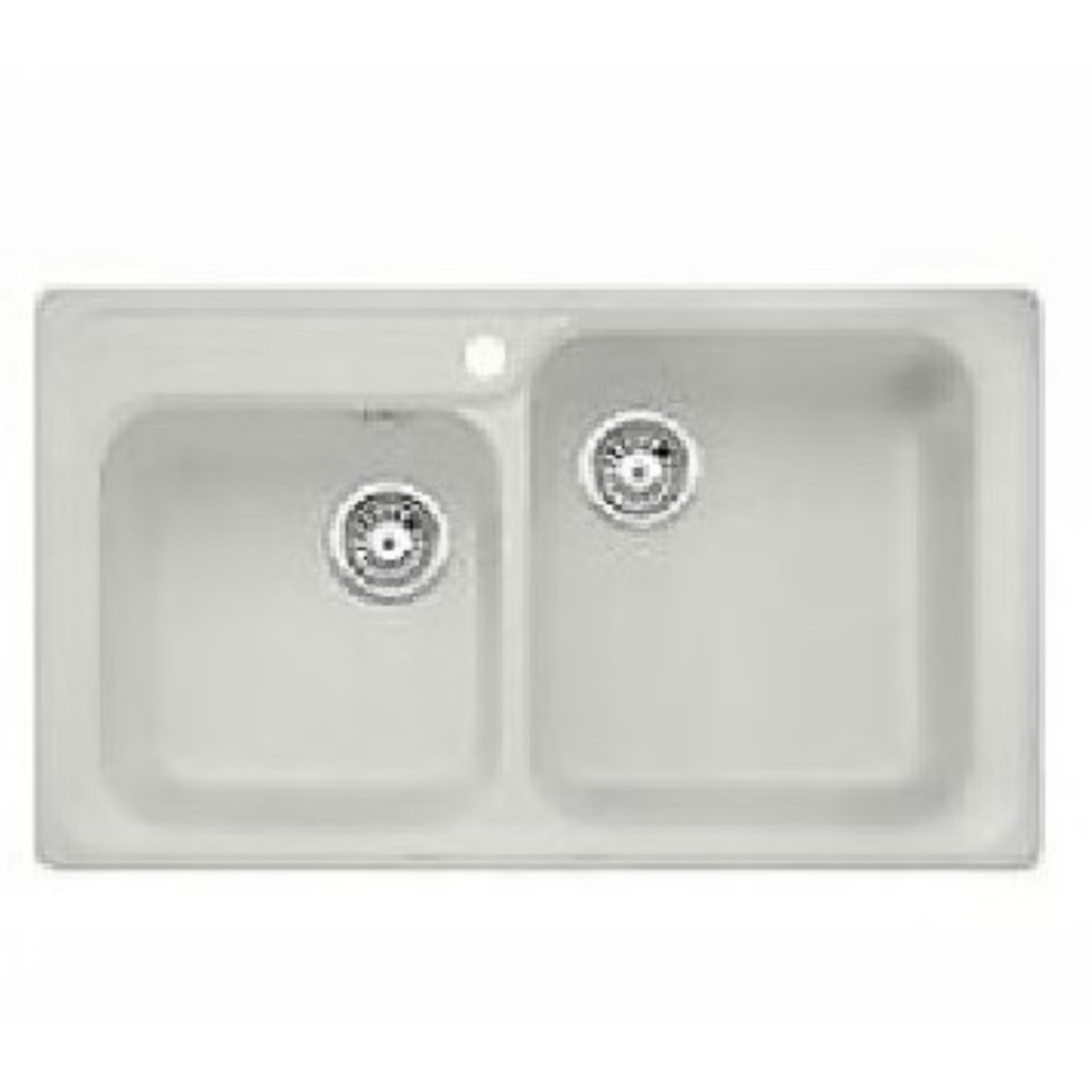 foto del prodotto blanco 1515176 nova 8 lavello 86x50 2 vasche senza gocciolatoio colore grigio seta