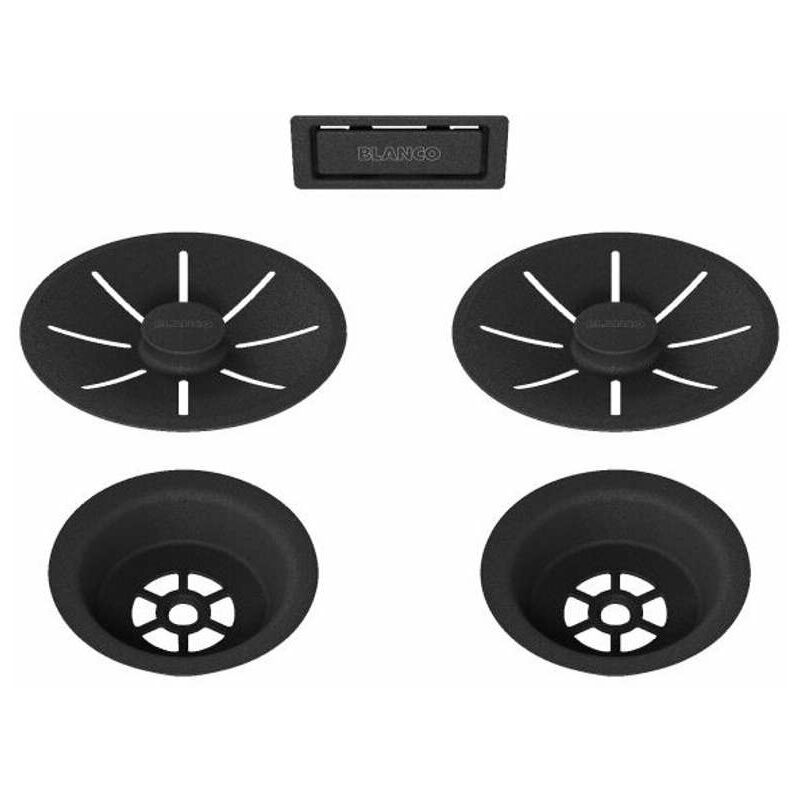 foto del prodotto blanco accessori set di scarico c overflow, per doppio lavello, blackedition, nero opaco 239979