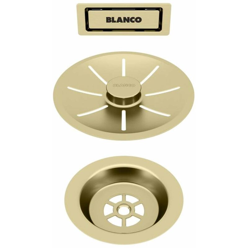 foto del prodotto blanco accessori set di scarico c overflow, per lavelli a vasca singola, color oro 203476