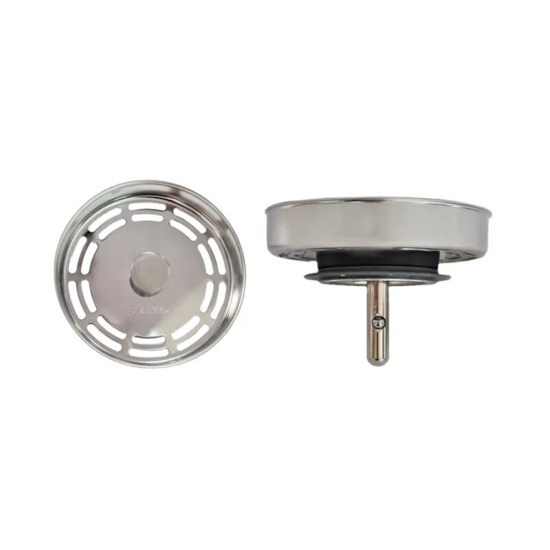 foto del prodotto blanco cestello in acciaio inox per scarico lavello, diametro 79 mm, 20 fori