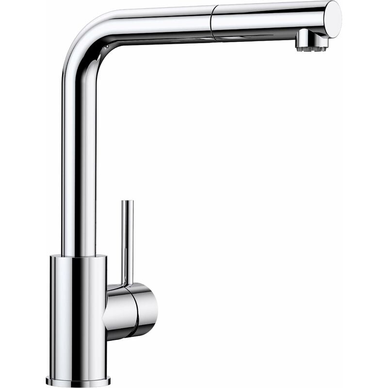 foto del prodotto blanco mila s 521466 rubinetto miscelatore da cucina, finitura cromata, regolatore di bassa pressione