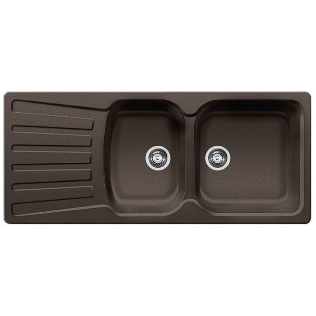 foto del prodotto blanco nova 8 s nova lavello incasso cm. 116 x 50 silgranit caff gocciolatoio reversibile