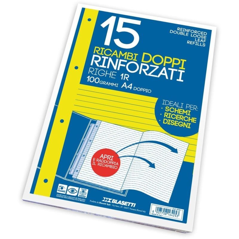 foto del prodotto blasetti 6425 ricambi per quaderni 210 x 297 mm a4