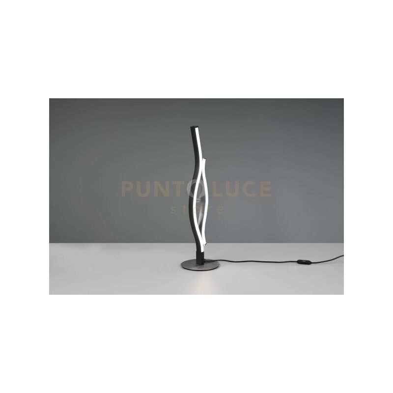 foto del prodotto blaze lampada da tavolo led 8w 900lm, 2300 3000 4000k ondulata metallo alluminio e nero dimmerabile con interruttore touch h. 48cm