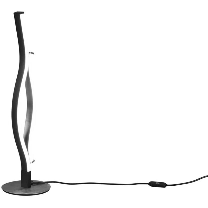 foto del prodotto blaze lampada da tavolo led ondulata metallo alluminio e nero con regolazione intensita e temperatura di colore della luce con interruttore touch h.