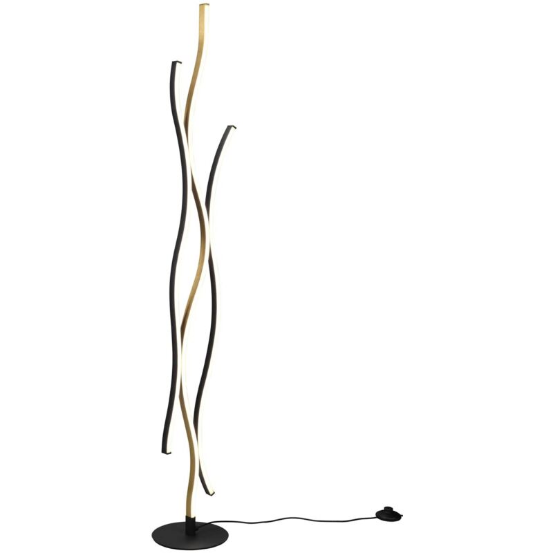 foto del prodotto blaze piantana led ondulata metallo ottone e nero con regolazione intensita e temperatura di colore della luce con interruttore h. 138cm