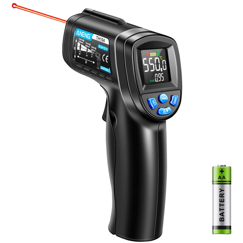 foto del prodotto bleosan termometro a infrarossi, 50 c 550 c 58 f 1022 f termometro laser senza contatto con termometro a emissivit regolabile per