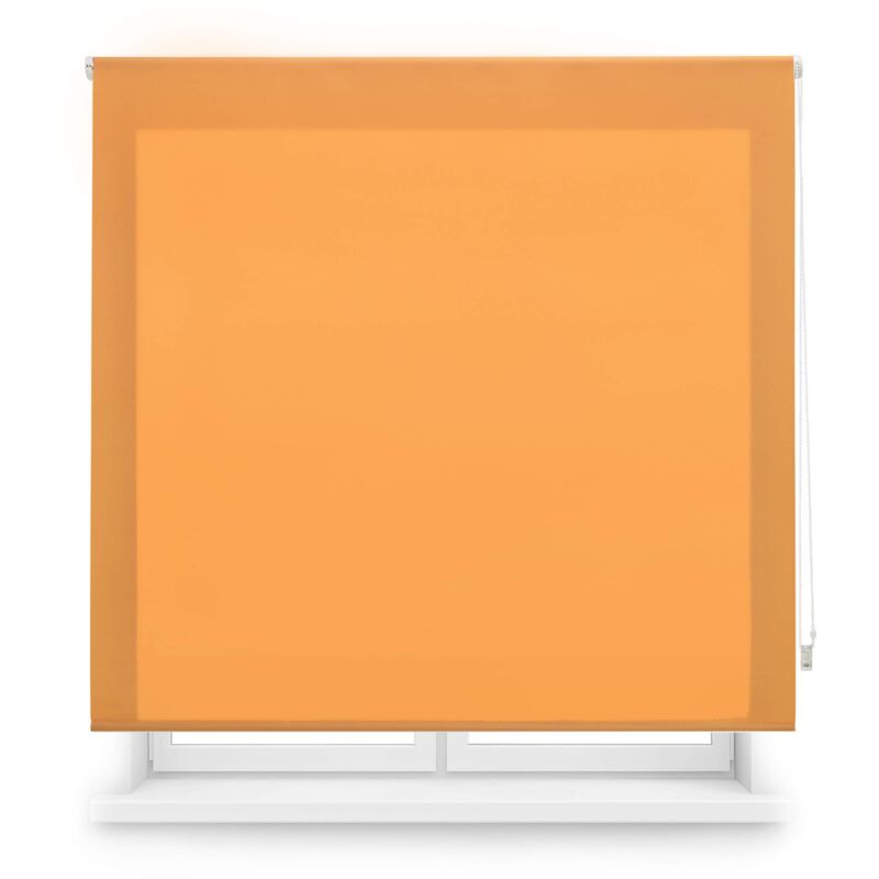 foto del prodotto blindecor ara tenda a rullo traslucida tinta unita arancia, 140 x 175 cm larghezza x altezza dimensioni del tessuto 137 x 170 cm tenda per