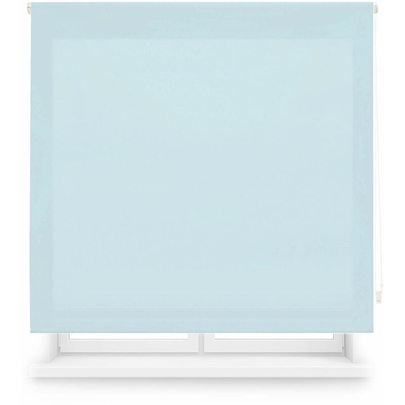 foto del prodotto blindecor ara tenda a rullo traslucida tinta unita azzurro, 160 x 175 cm larghezza x altezza dimensioni del tessuto 157 x 170 cm tenda per