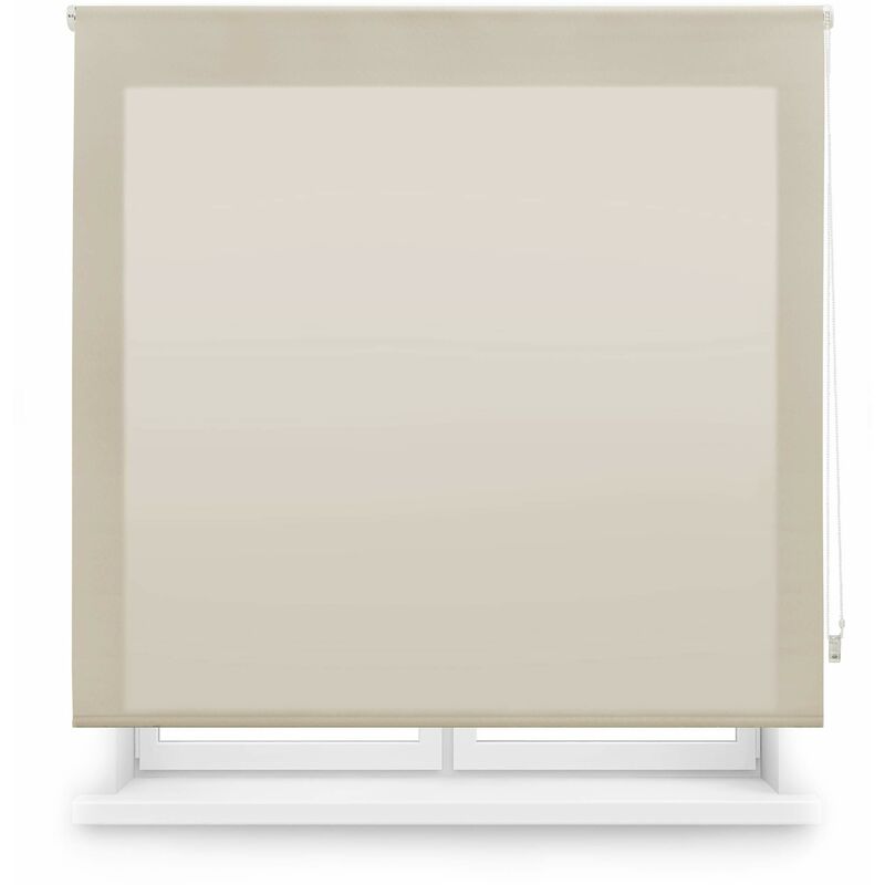 foto del prodotto blindecor ara tenda a rullo traslucida tinta unita marrone chiaro, 120 x 250 cm larghezza x altezza dimensioni del tessuto 117 x 245 cm tenda
