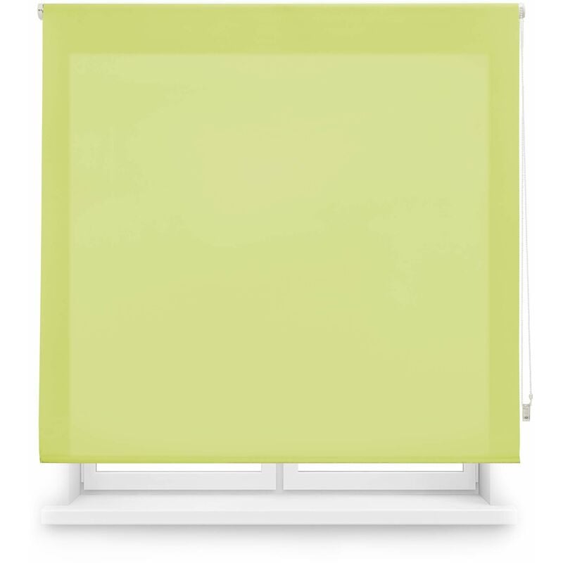 foto del prodotto blindecor aure tenda a rullo traslucida tinta unita senza perforazione verde pistacchio, 62 x 180 cm larghezza x altezza dimensioni del tessuto
