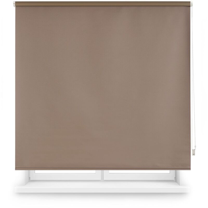 foto del prodotto blindecor draco tenda a rullo oscurante marrone, 120 x 175 cm larghezza x altezza dimensioni del tessuto 117 x 170 cm. tende termiche oscuranti