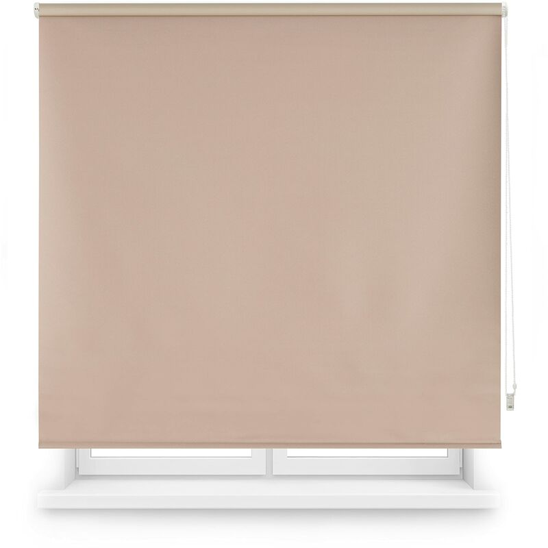 foto del prodotto blindecor draco tenda a rullo oscurante marrone chiaro, 100 x 175 cm larghezza x altezza dimensioni del tessuto 97 x 170 cm. tende termiche