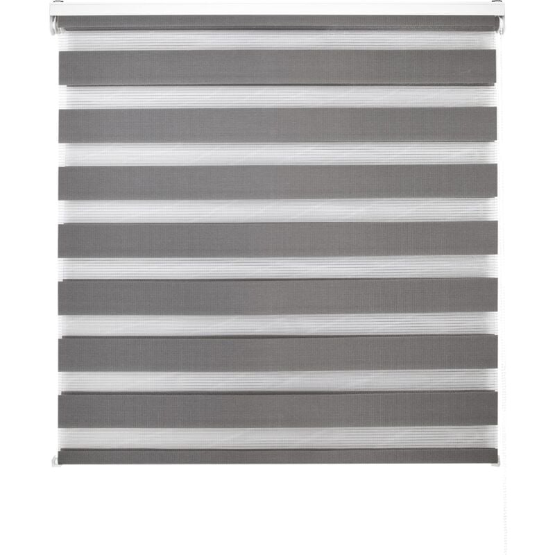 foto del prodotto blindecor lira tenda a rullo giorno e notte, colore argento grigio, tenda per interni 160 x 180 cm larghezza x altezza dimensioni del tessuto 157