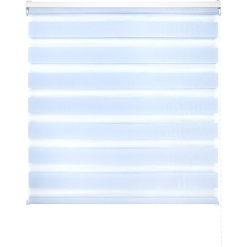 foto del prodotto blindecor lira tenda a rullo giorno e notte, colore azzurro, tenda per interni 100 x 250 cm larghezza x altezza dimensioni del tessuto 97 x 245