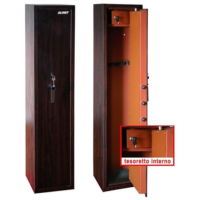 foto del prodotto blinky armadi portafucili 7 post effetto legno 35x28x145h