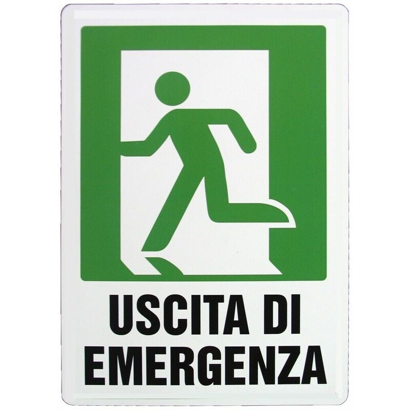 foto del prodotto blinky cartello segnaletico targa tabella pvc plastica uscita di emergenza 20x30 sx