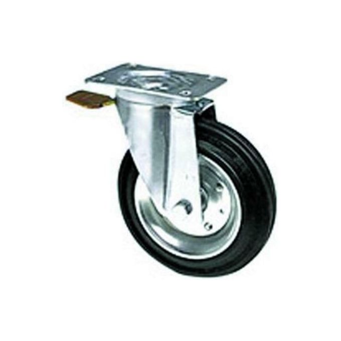 foto del prodotto blinky ruote gommate base girevole con freno 125x35mm