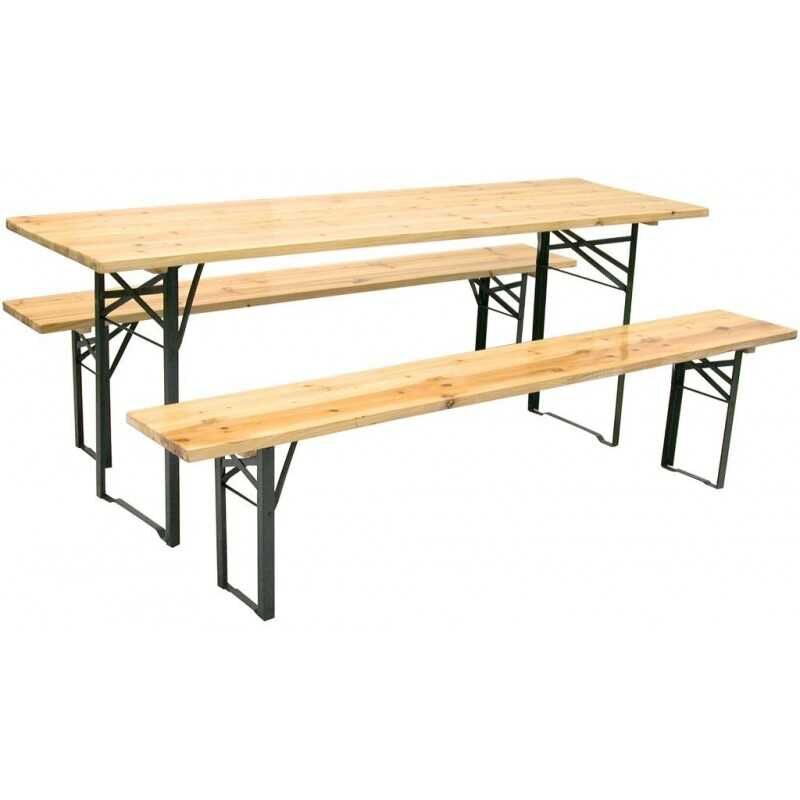 foto del prodotto blinky set birreria tavolo legno 2 panchine mod.medium cm. 180x50