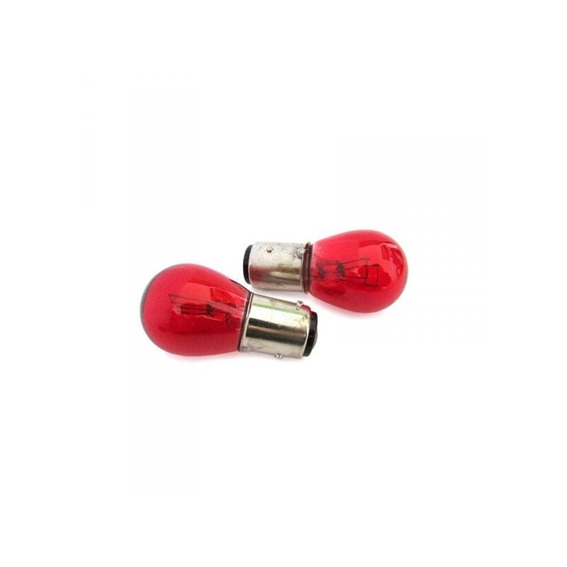 foto del prodotto blister 2 lampade alogena pr21 5w baw15d asimmetrica 12v 21 5w colore rosso compatibile con philips 12495 cp