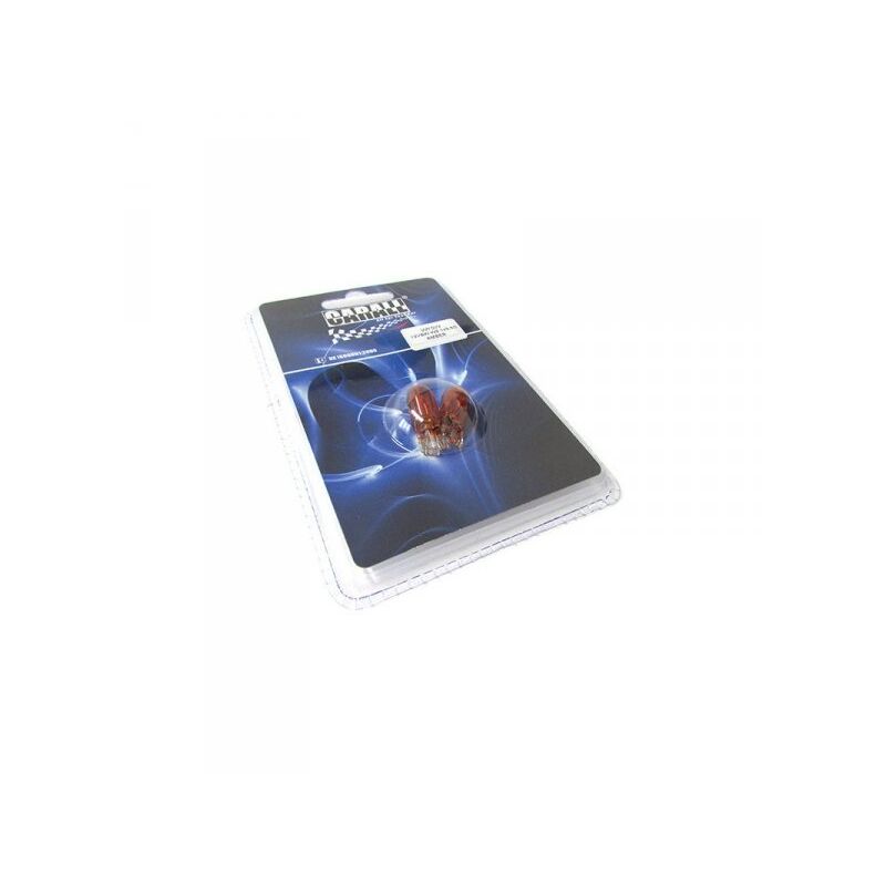 foto del prodotto blister 2 lampade alogena t10 wy5w 12v 5w amber arancione zoccolo vetro w2,1x9,5d