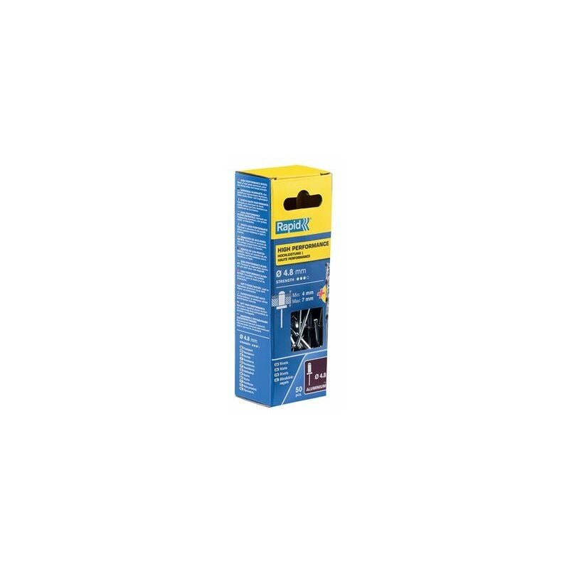 foto del prodotto blister 50 rivetti 4,8x10mm. alu punta 5000387 rapid
