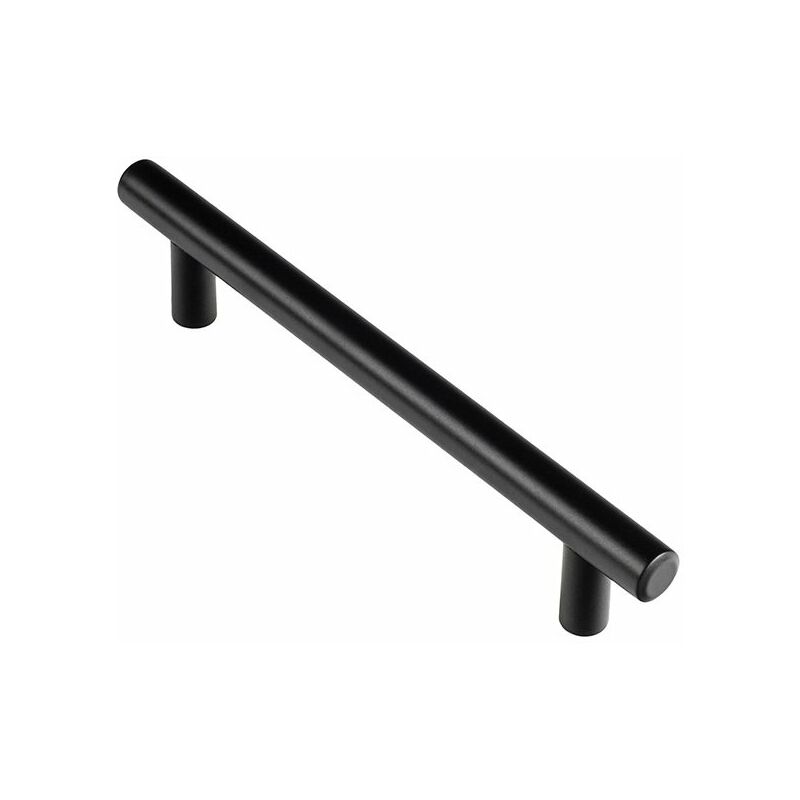 foto del prodotto blister con 4 manopole in acciaio inox con finitura nera opaca mod.891h tra le punte 128mm rei