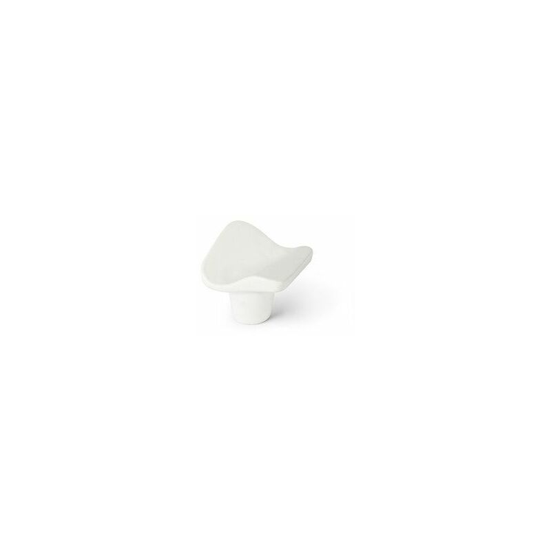 foto del prodotto blister con 4 pomelli in metallo per mobili, finitura bianco opaco mod.749 32x32mm rei