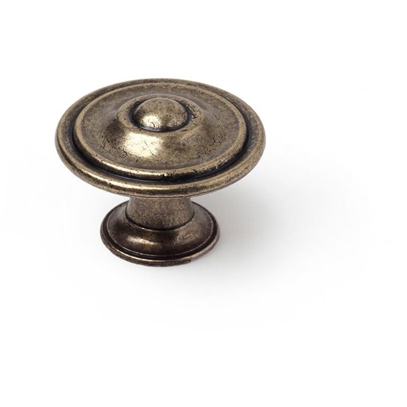 foto del prodotto blister con 4 pomoli per mobili tondi in zama finitura cuoio vecchio mod.3110 35mm rei