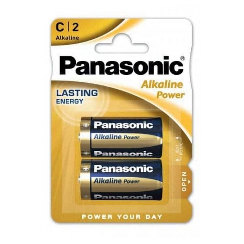 foto del prodotto blister da 2 pile alcaline 1,5v panasonic alkaline power mezza torcia, c, lr14, mn1400