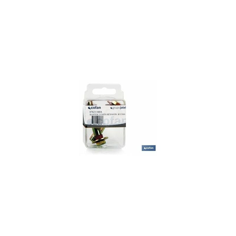 foto del prodotto blister da 2 unit tappo metallico esagonale 6 8x45