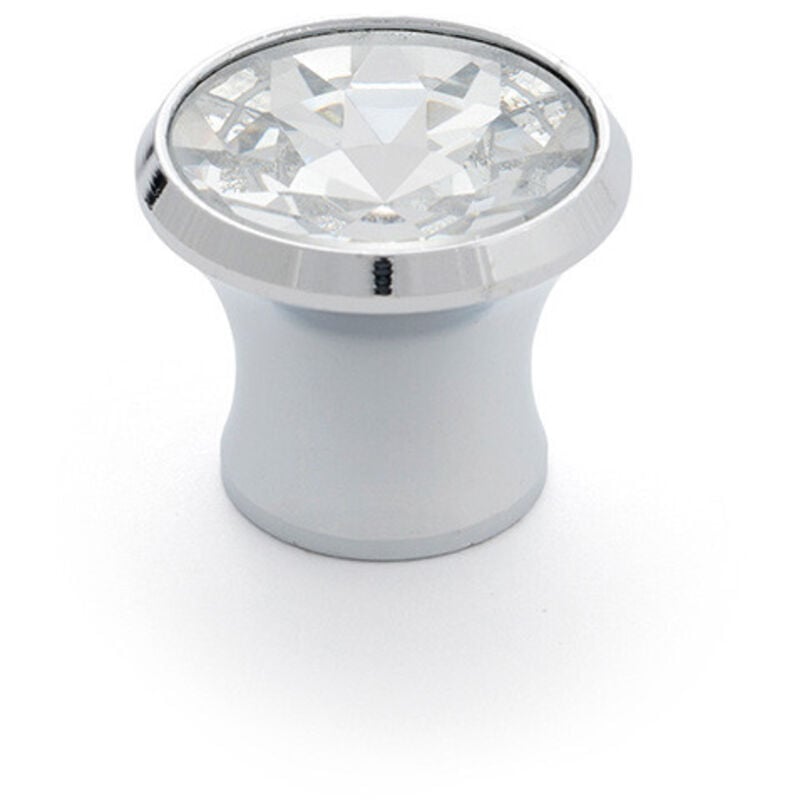 foto del prodotto blister da 4 pomelli per mobili rotondi in vetro finitura cromo lucido - trasparente mod.943 27mm rei