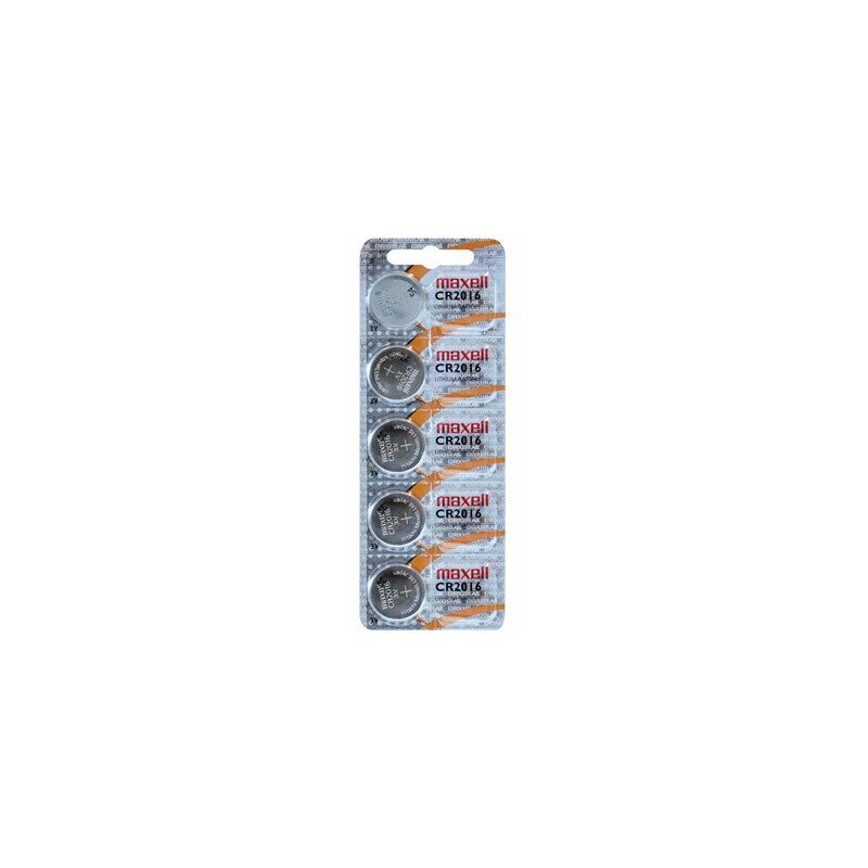foto del prodotto blister da 5 batterie a bottone al litio maxell cr2016