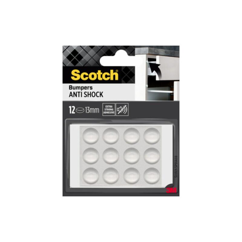 foto del prodotto blister di 12 paracolpi trasparenti sp91a59 scotch 7100309740 12 paracolpi trasparenti antiurto diametro 13 mm