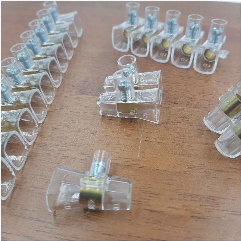 foto del prodotto blister di 20 morsetti in policarbonato trasparente sezione 4 mm