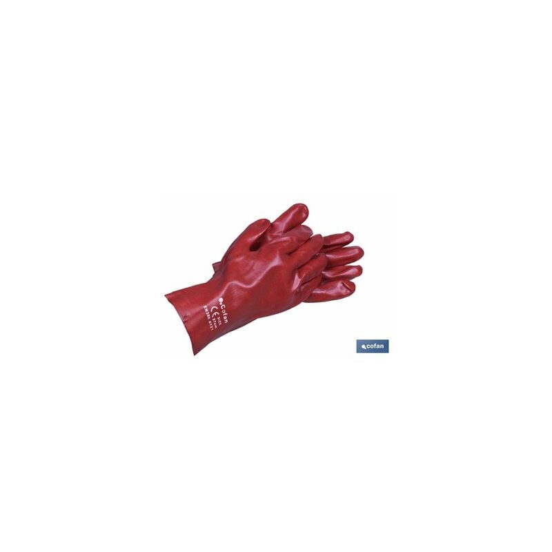 foto del prodotto blister per guanti in pvc rosso 27 cm