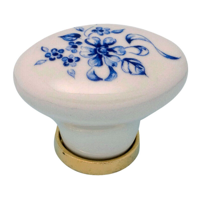 foto del prodotto blister pomolo porcellana ovale con base f 07 2 pezzi