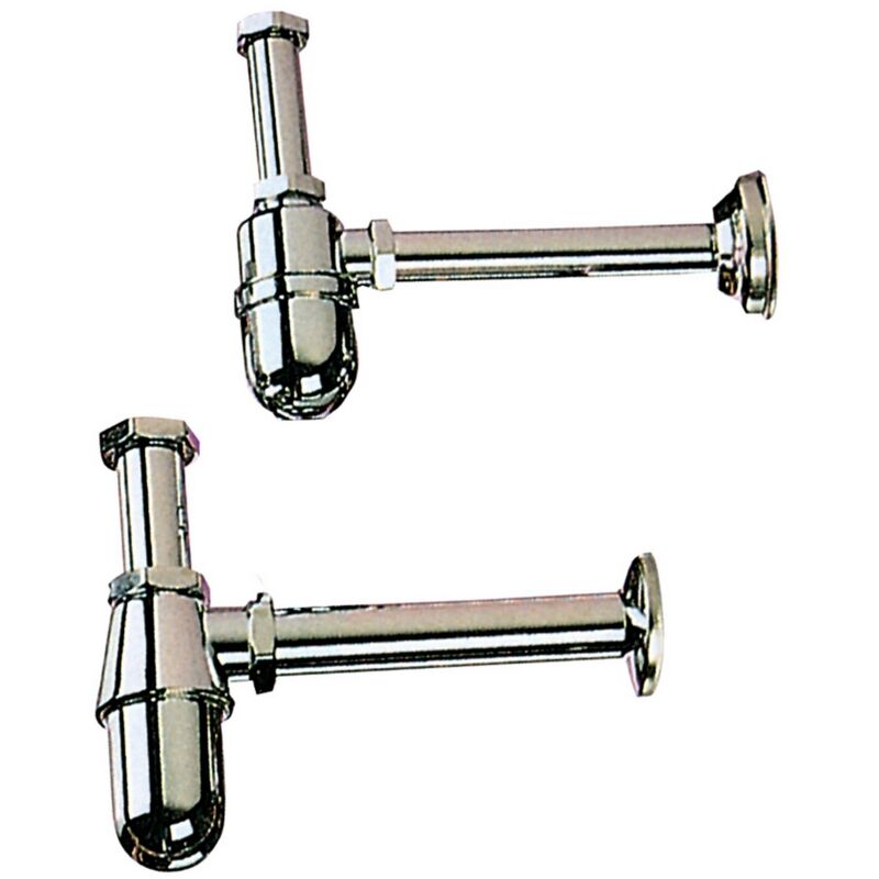 foto del prodotto blister sifone a bottiglia ottone cromato d 1