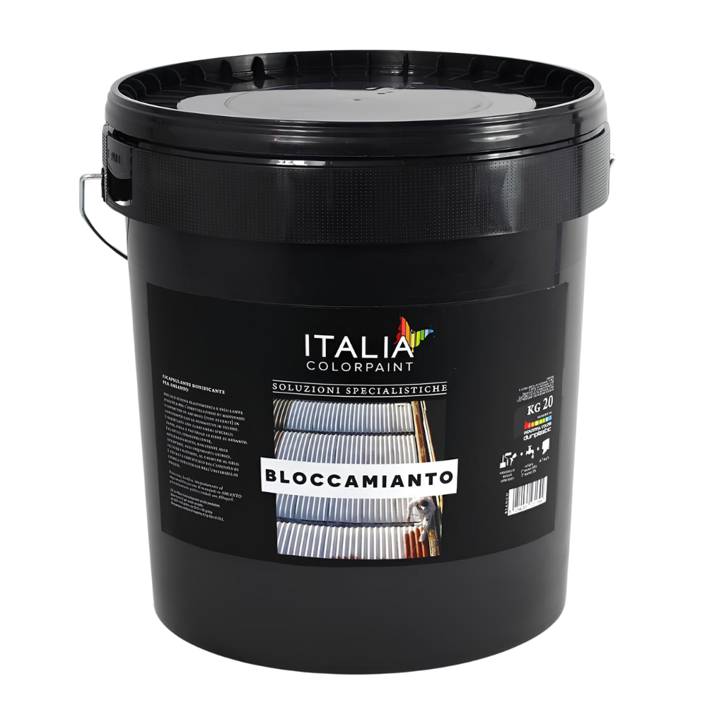 foto del prodotto bloccamianto incapsulante elastomerico certificato amianto colore grigio formato 5 kg, confezione 1