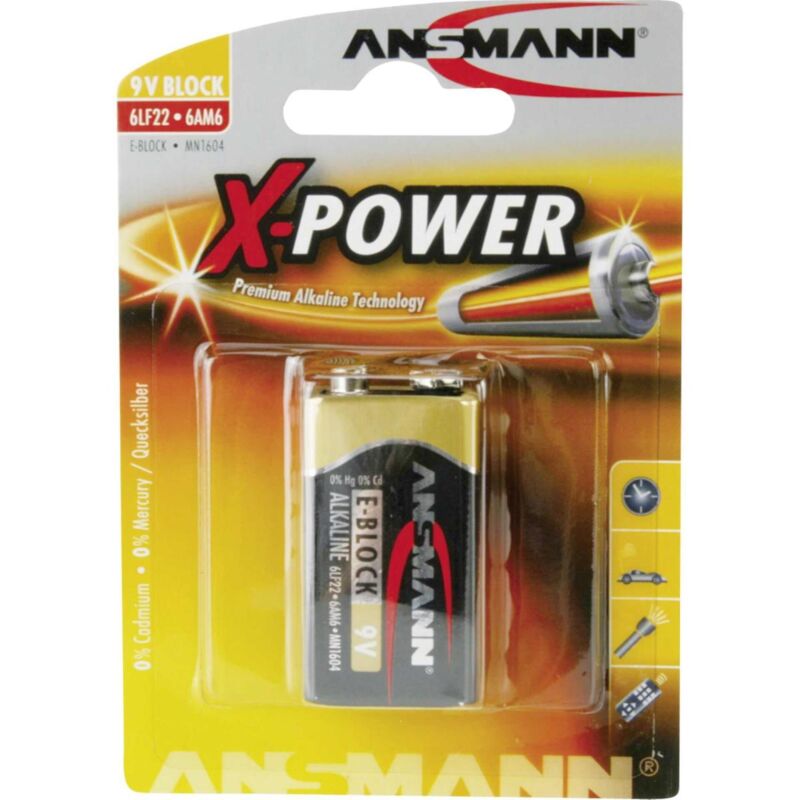 foto del prodotto blocco ansmann x power 9 v batteria 6lf22 alcalina
