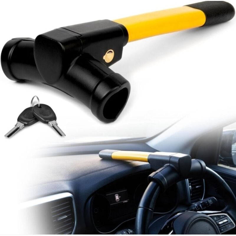 foto del prodotto blocco antifurto per auto, blocco volante, barra antifurto universale per auto, blocco a t retrattile