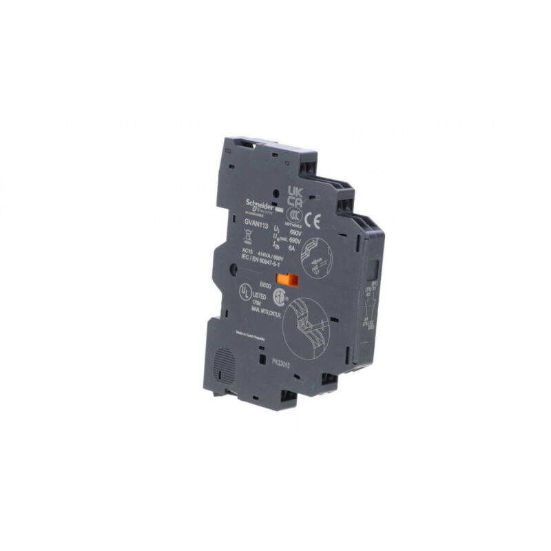 foto del prodotto blocco contatti ausiliari per interruttore automatico motore gv2 e gv3, 1 no 1 nc gvan113